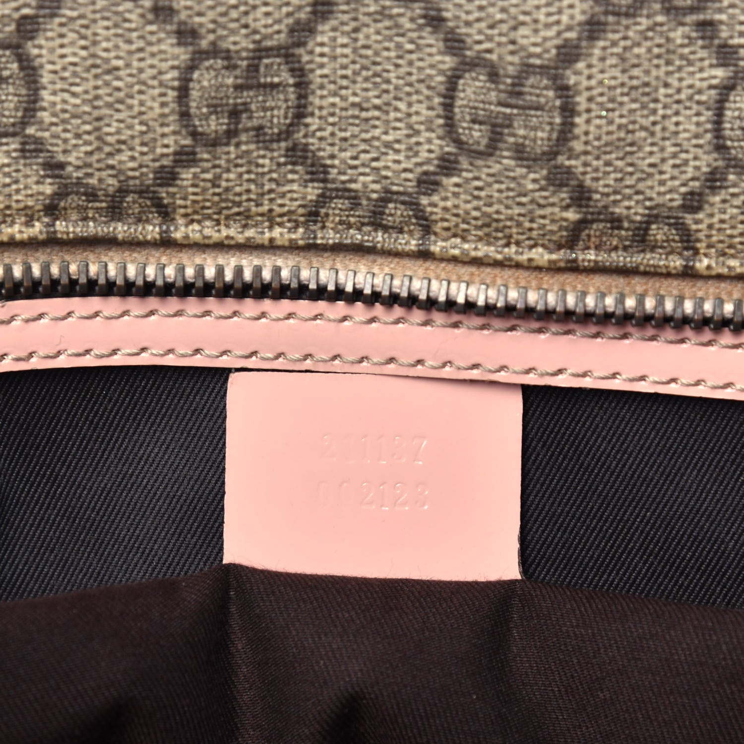 Gucci GG Supreme Monogram Medium Zippered Shopping Tote Pink 6 of 8