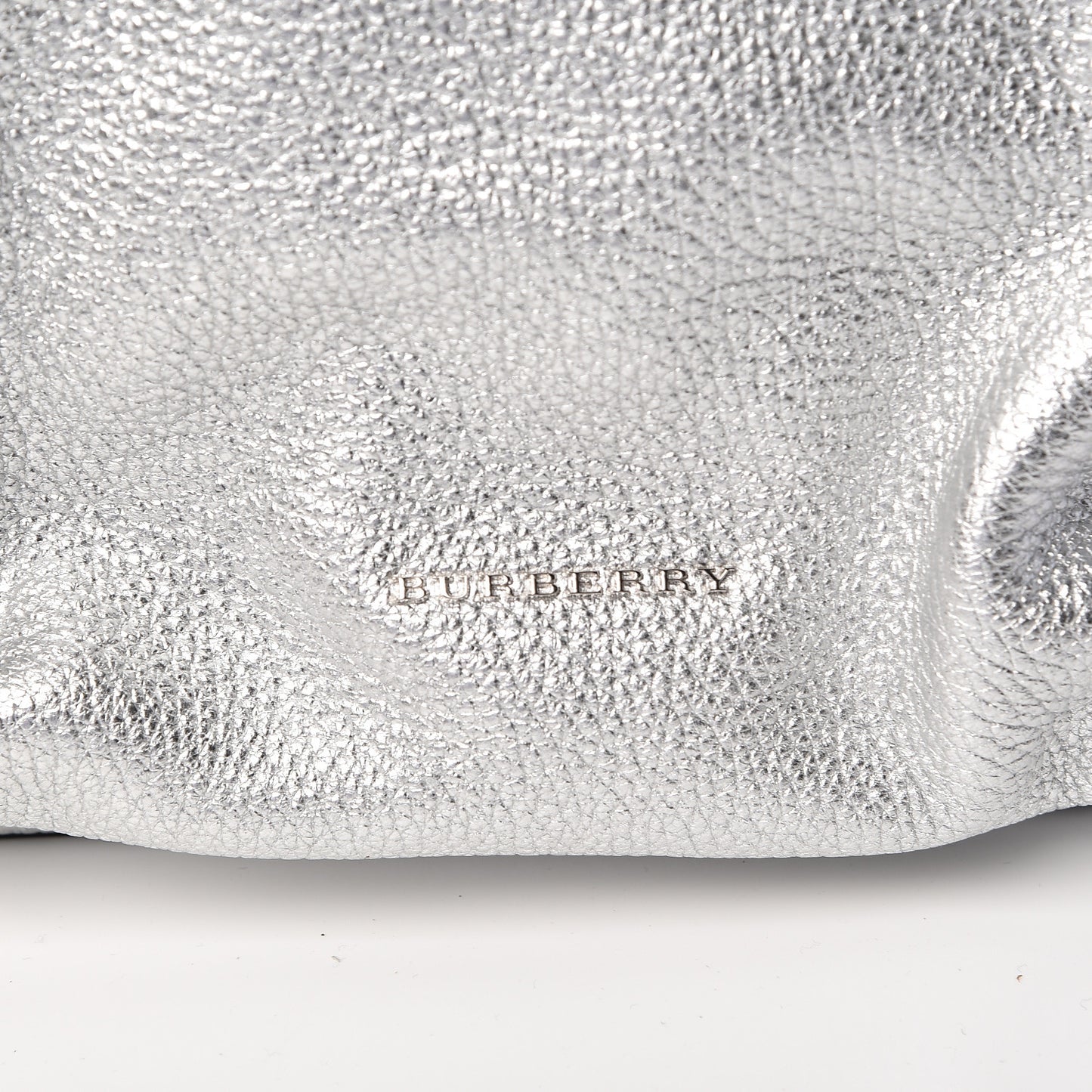 Metallic Deerskin Medium Rucksack Backpack Silver