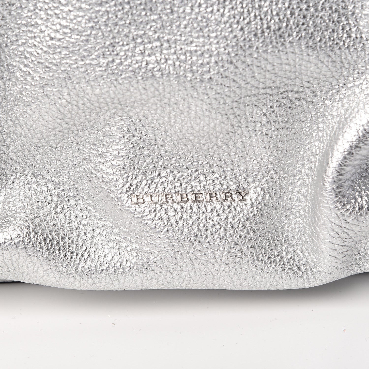 Burberry Metallic Deerskin Medium Rucksack Backpack Silver 7 of 9