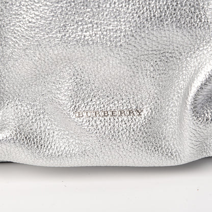 Burberry Metallic Deerskin Medium Rucksack Backpack Silver 7 of 9