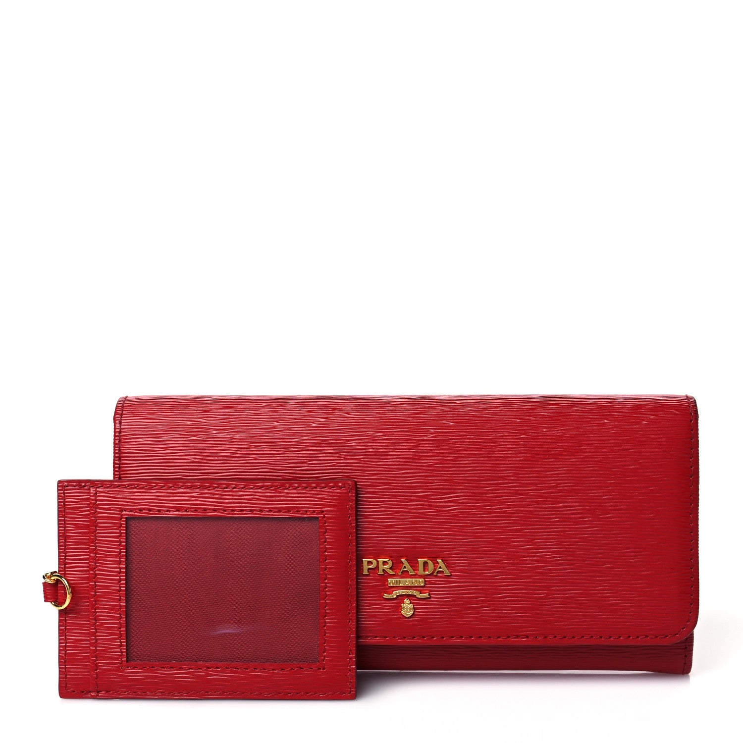 Prada Vitello Move Continental Flap Wallet Lacca 1 of 10