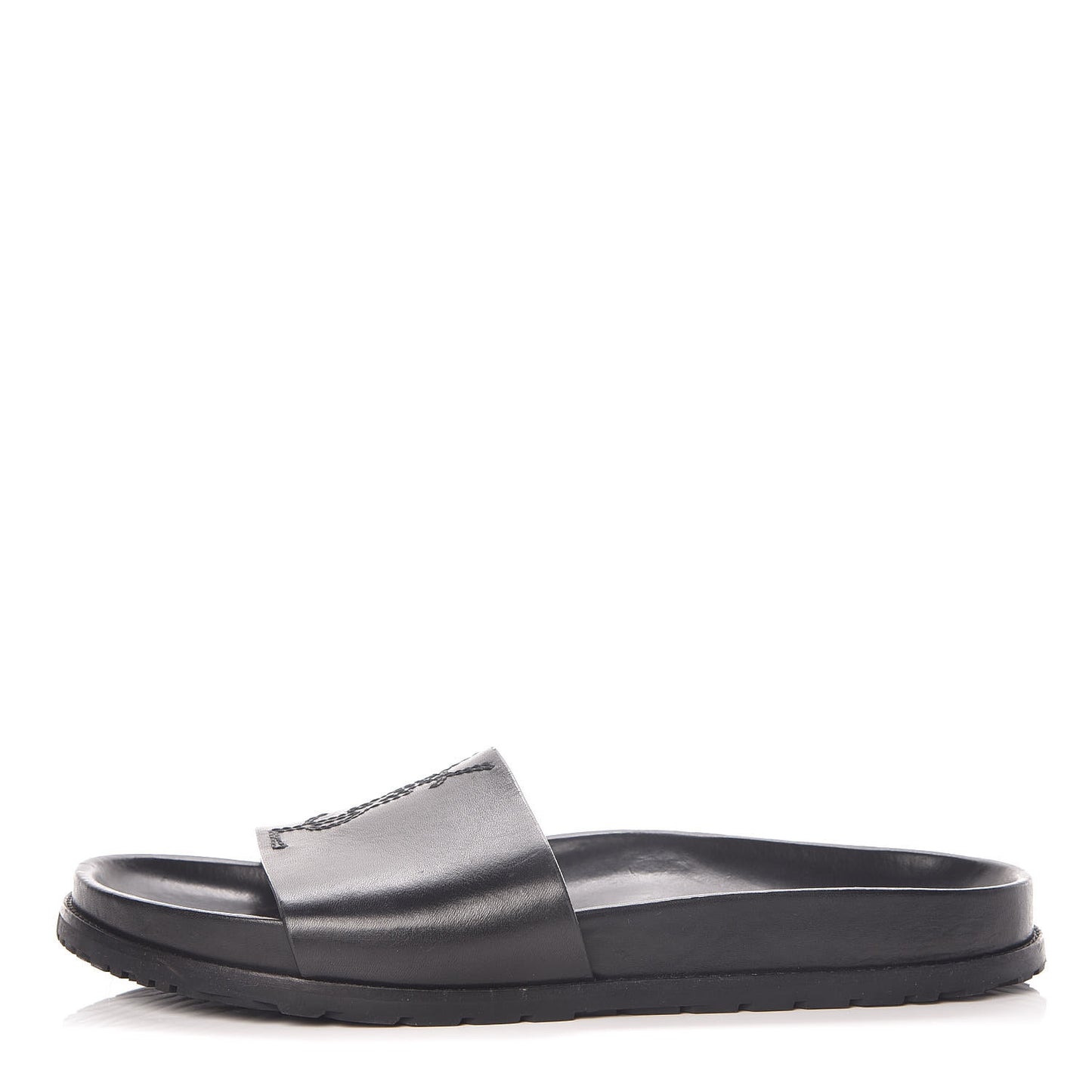 Calfskin Monogram Jimmy Joan Slide Sandals 41 Black