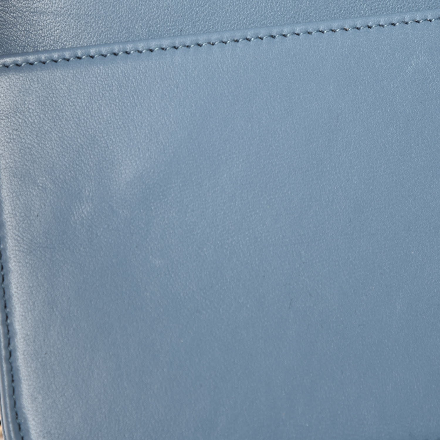 Chanel Lambskin Quilted Boy Wallet On Chain WOC Blue 12 of 14