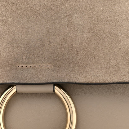 Chloe Suede Calfskin Small Faye Shoulder Bag Motty Grey 7 of 14
