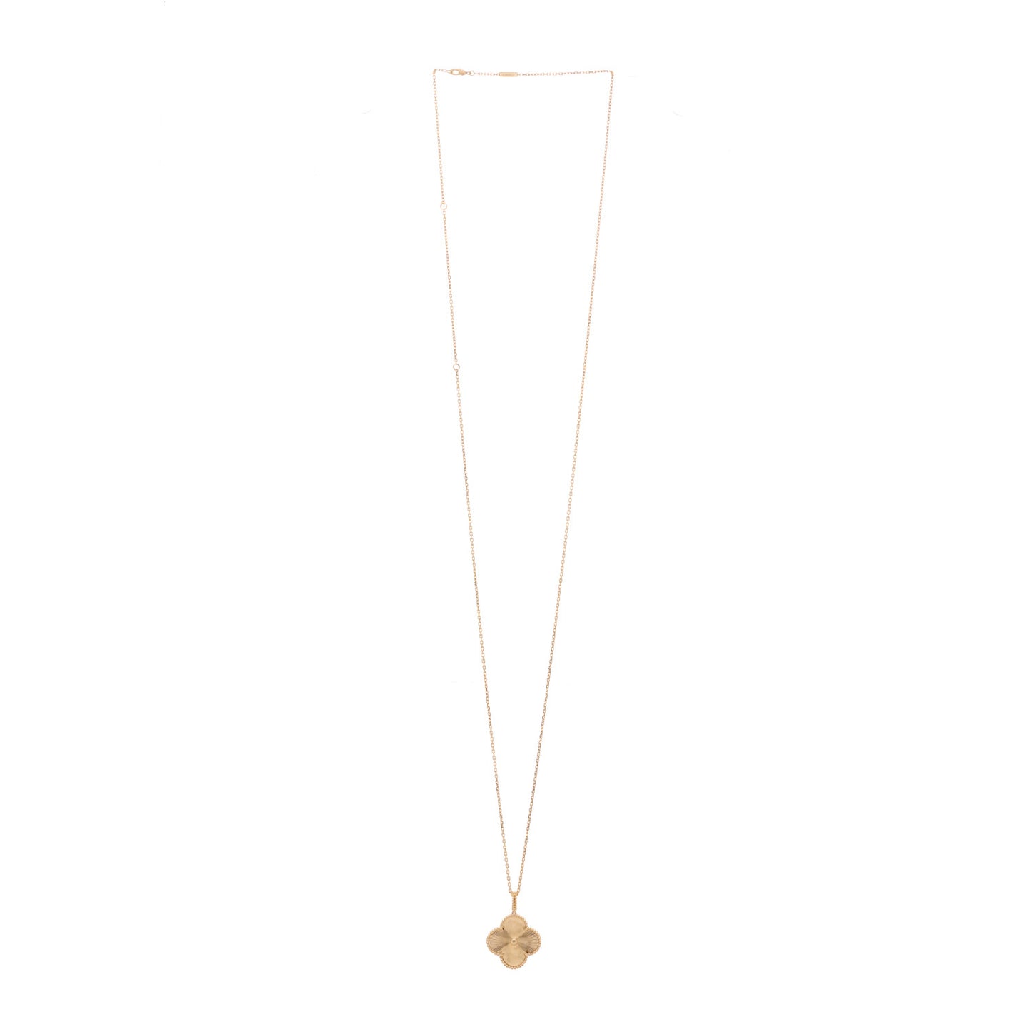 18K Yellow Gold Guilloche Magic Alhambra Long Necklace