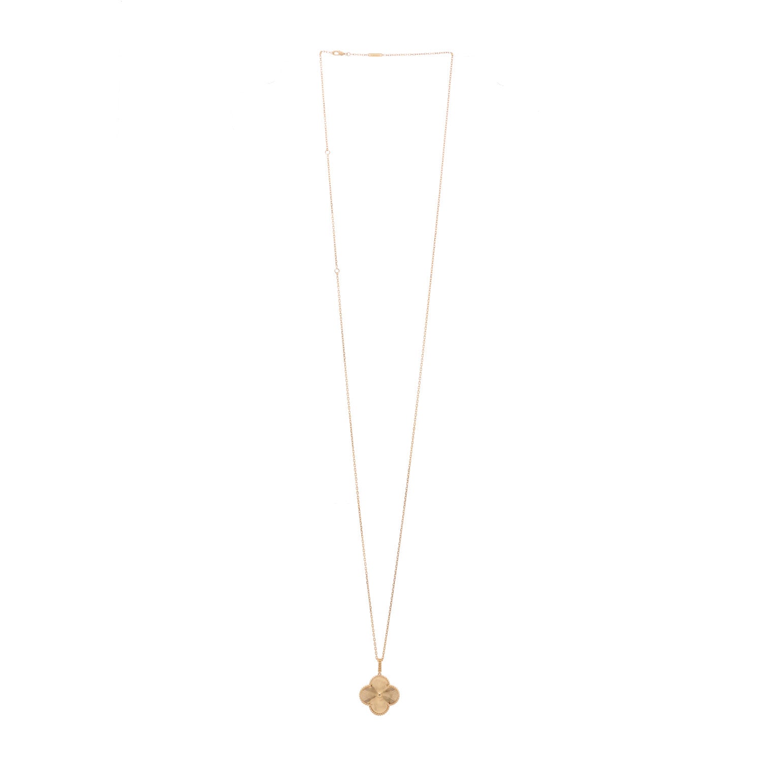 Van Cleef & Arpels 18K Yellow Gold Guilloche Magic Alhambra Long Necklace 2 of 5