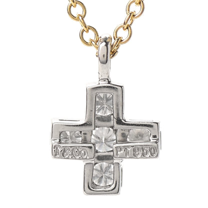 Tiffany 18K Yellow Gold Platinum Diamond Cruciform Cross Pendant Necklace 4 of 6