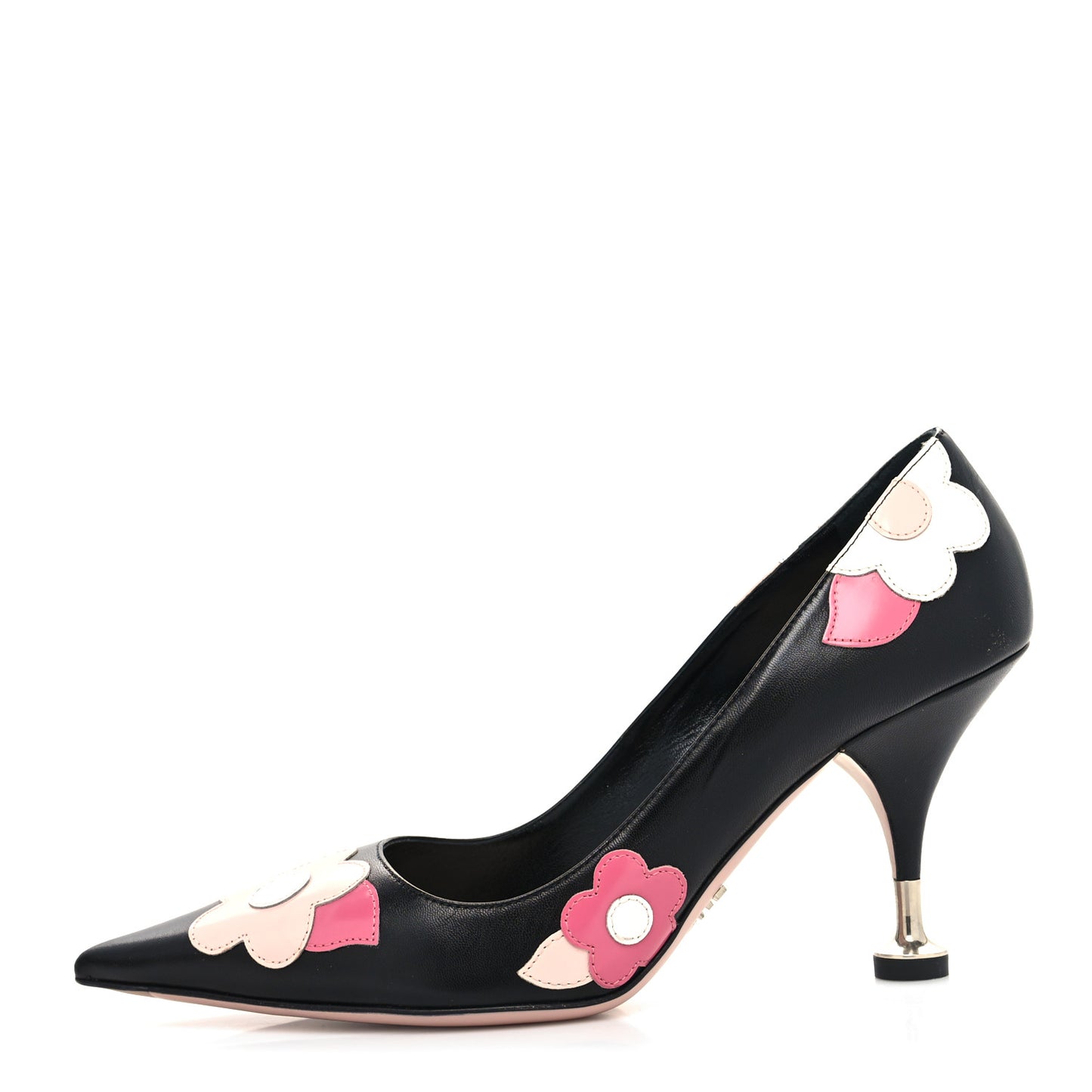 Nappa Embellished Capretto Fiori 85mm Pumps 38.5 Black Orchidea