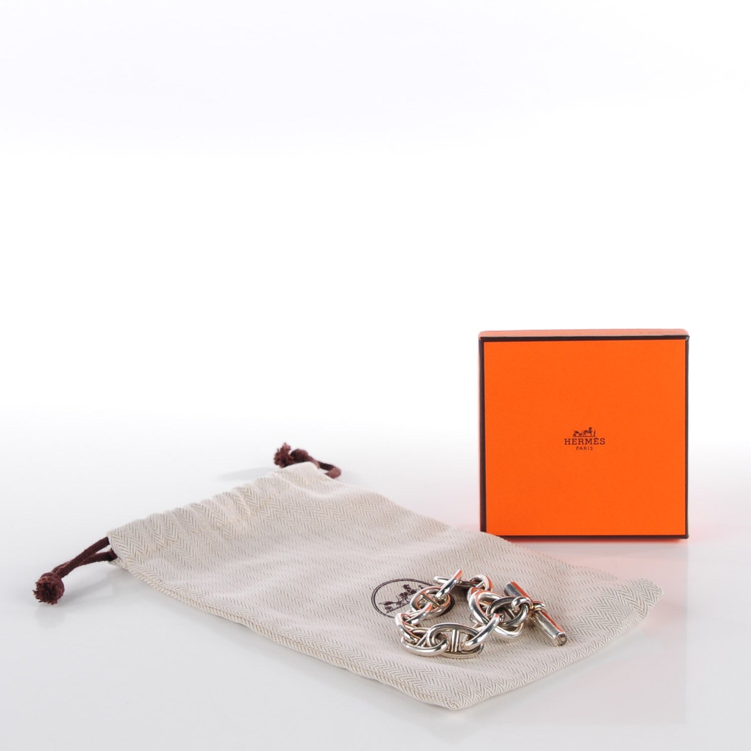Hermes Sterling Silver TGM Chaine d'Ancre Bracelet 11 4 of 4