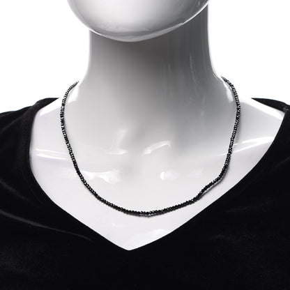 Tiffany Sterling Silver Black Spinel Ziegfeld Bead Necklace 2 of 7