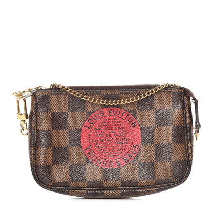 Louis Vuitton Damier Ebene Complice Trunks and Bags Mini Pochette Accessories Red 1 of 9