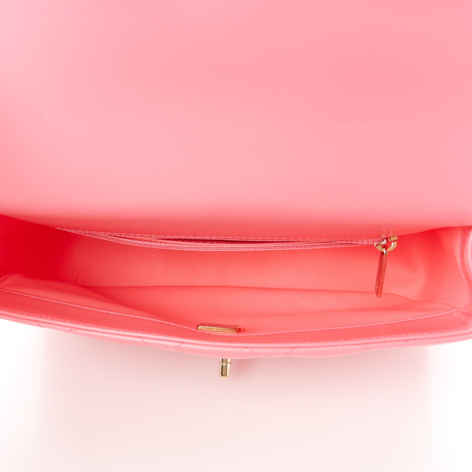 Chanel Shiny Lambskin Quilted Coco Trip Flap Bag Pink 5 of 10