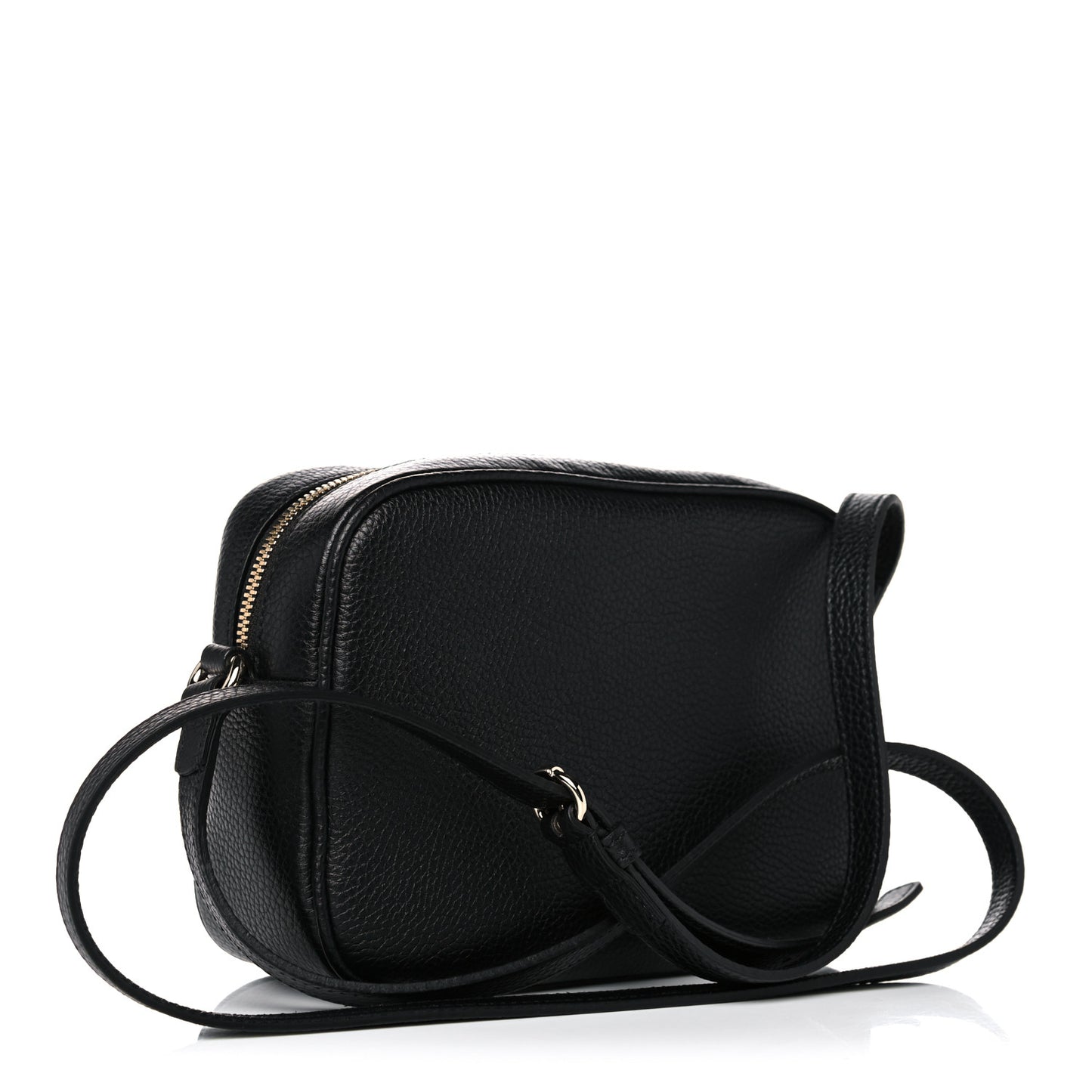 Pebbled Calfskin Small Soho Disco Bag Black