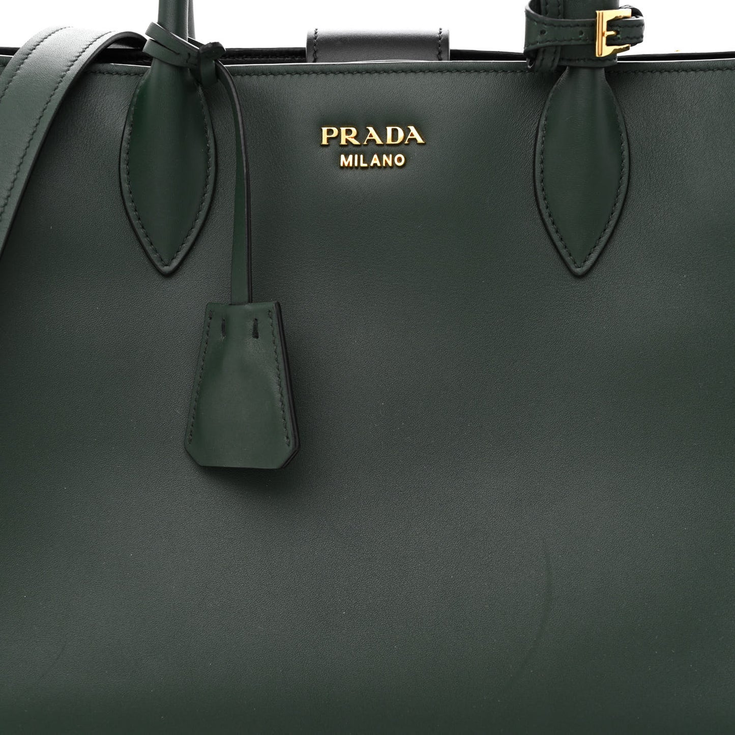 City Calfskin Medium Colorblock Bibliothèque Tote Green Black