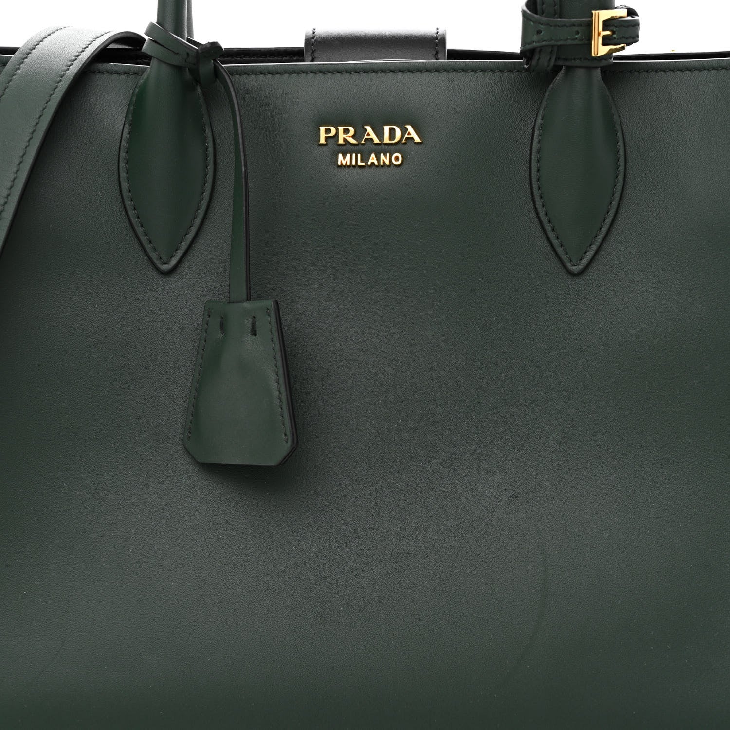 Prada City Calfskin Medium Colorblock Bibliothèque Tote Green Black 8 of 12