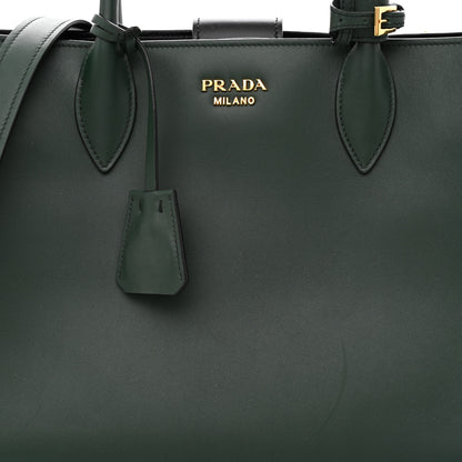 Prada City Calfskin Medium Colorblock Bibliothèque Tote Green Black 8 of 12