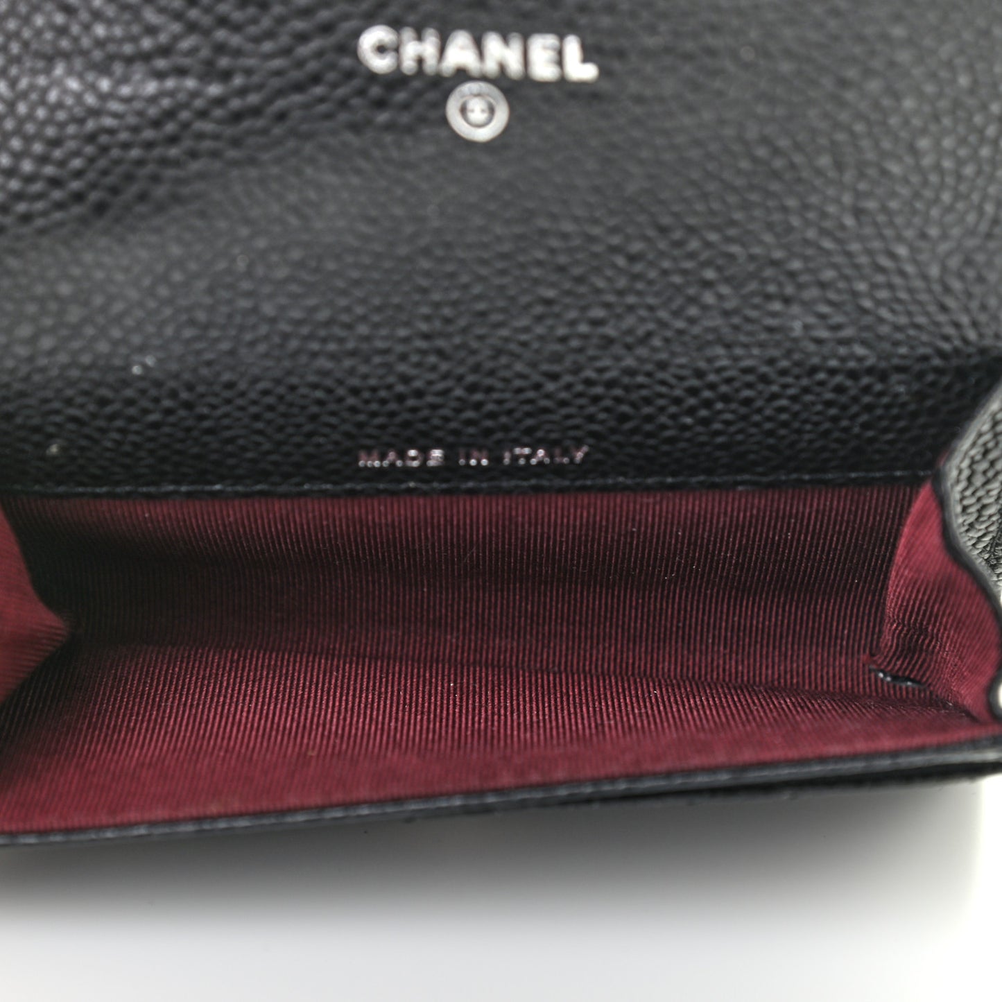 Caviar Quilted Flap Card Holder Black