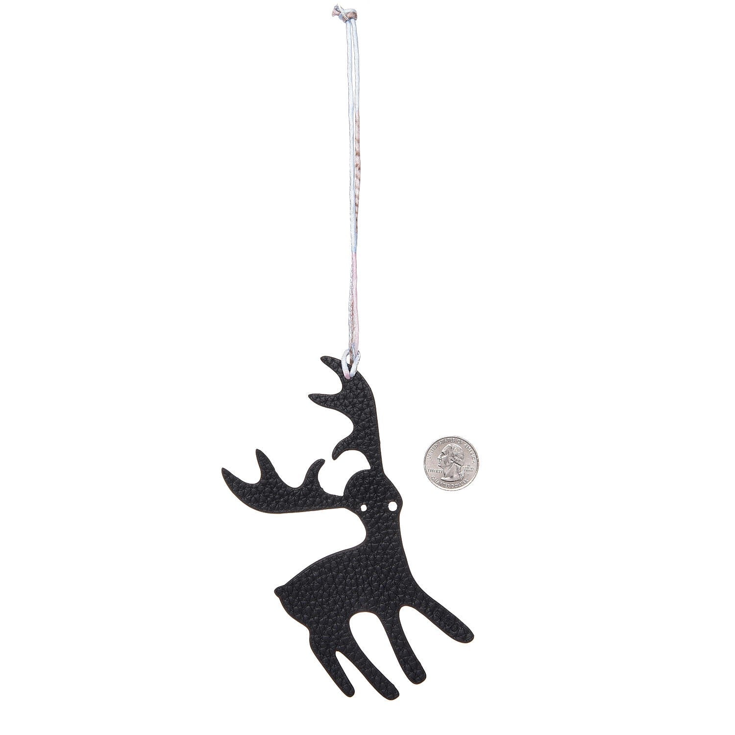 Hermes Togo Epsom Petit H Reindeer Bag Charm Rose Jaipur Nior Black 2 of 4