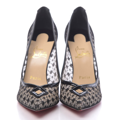 Christian Louboutin Dentelle Lame Patent Glitter Neoalto 100 Pumps 36.5 Black 2 of 7
