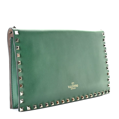 Valentino Garavani Nappa Rockstud Wristlet Clutch Green 2 of 6