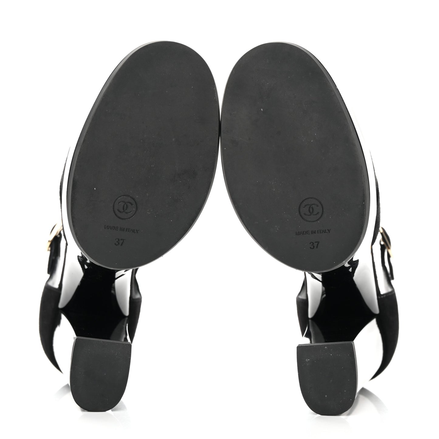 Patent Suede CC Platform Pumps 37.5 Black