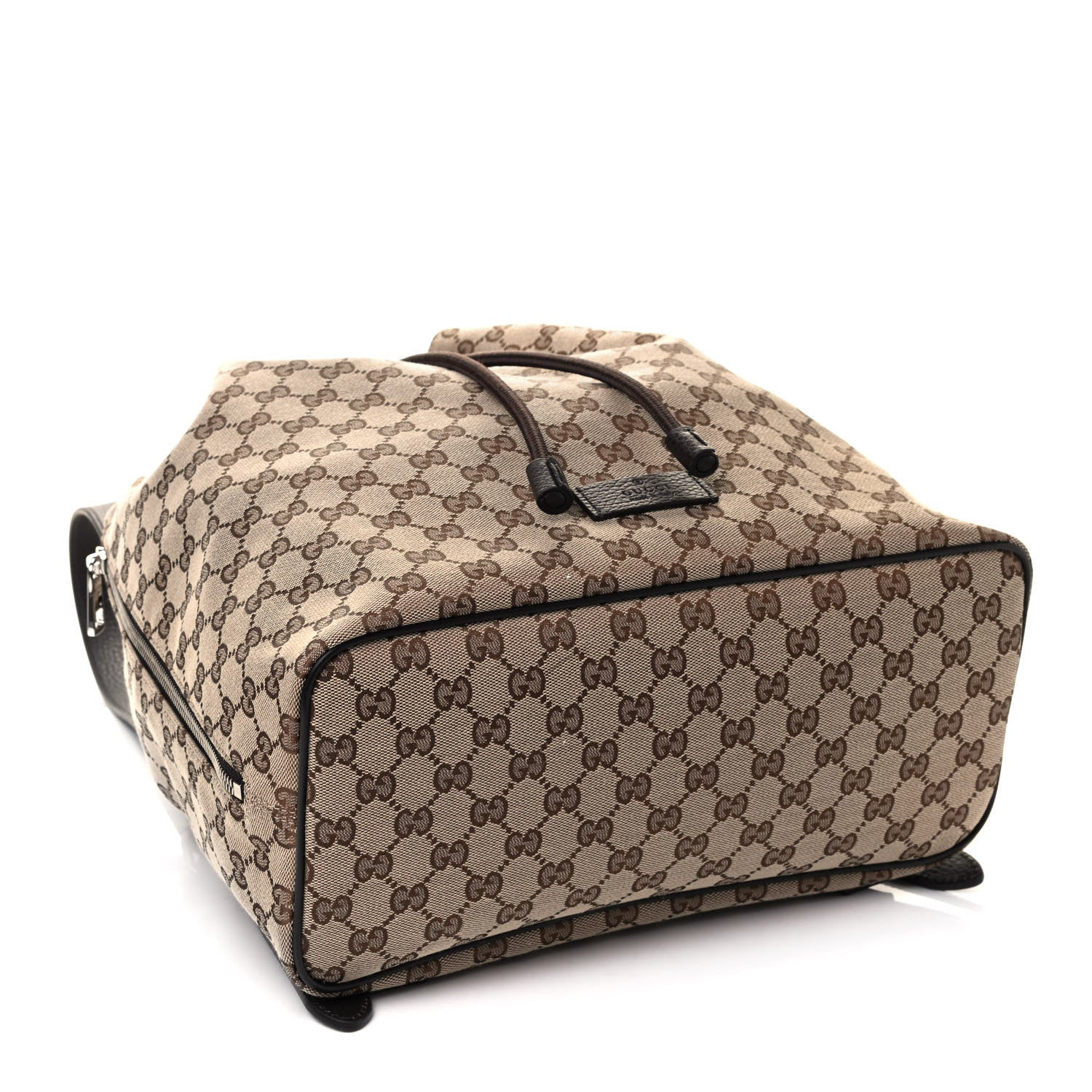 Gucci Monogram Dollar Calfskin O Drawstring Backpack Beige Ebony Testa di Moro Dark Chocolate 3 of 4