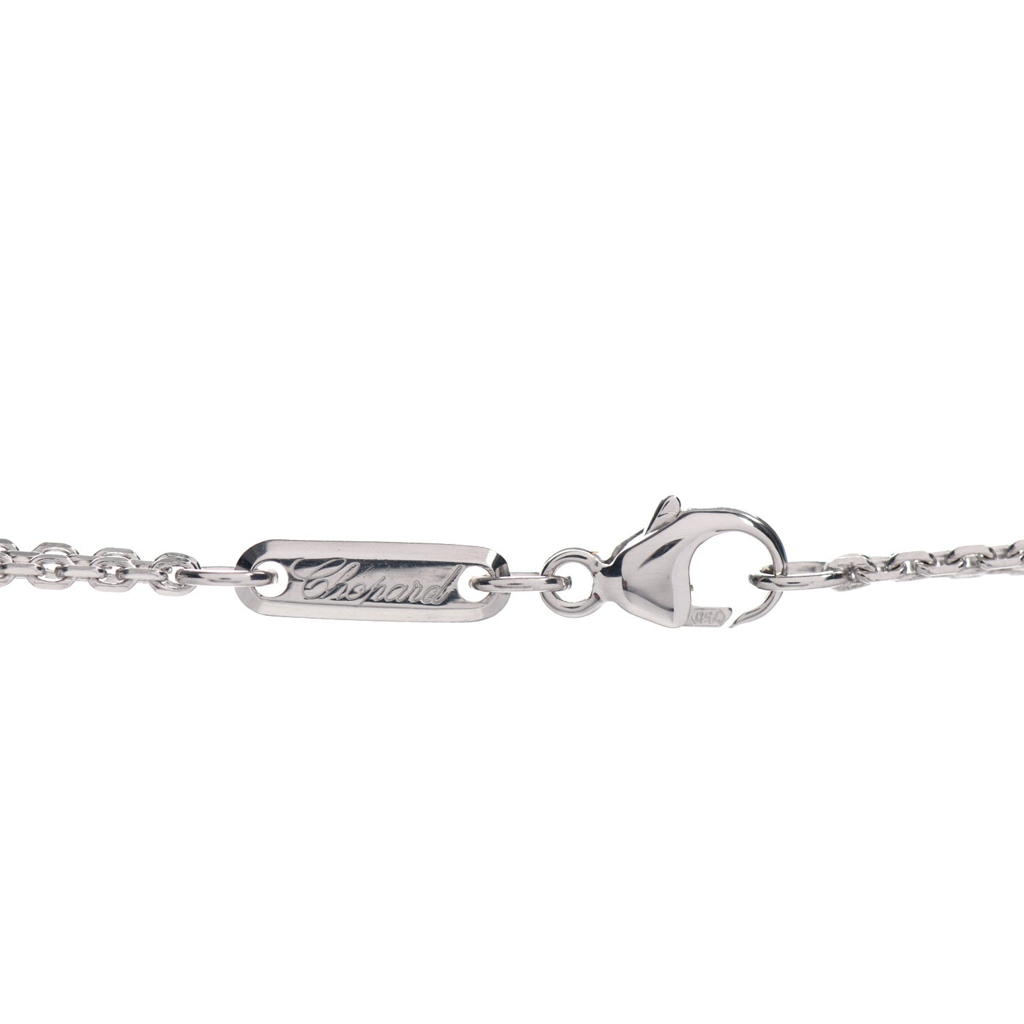 18K White Gold Happy Diamonds Oval Pendant Necklace
