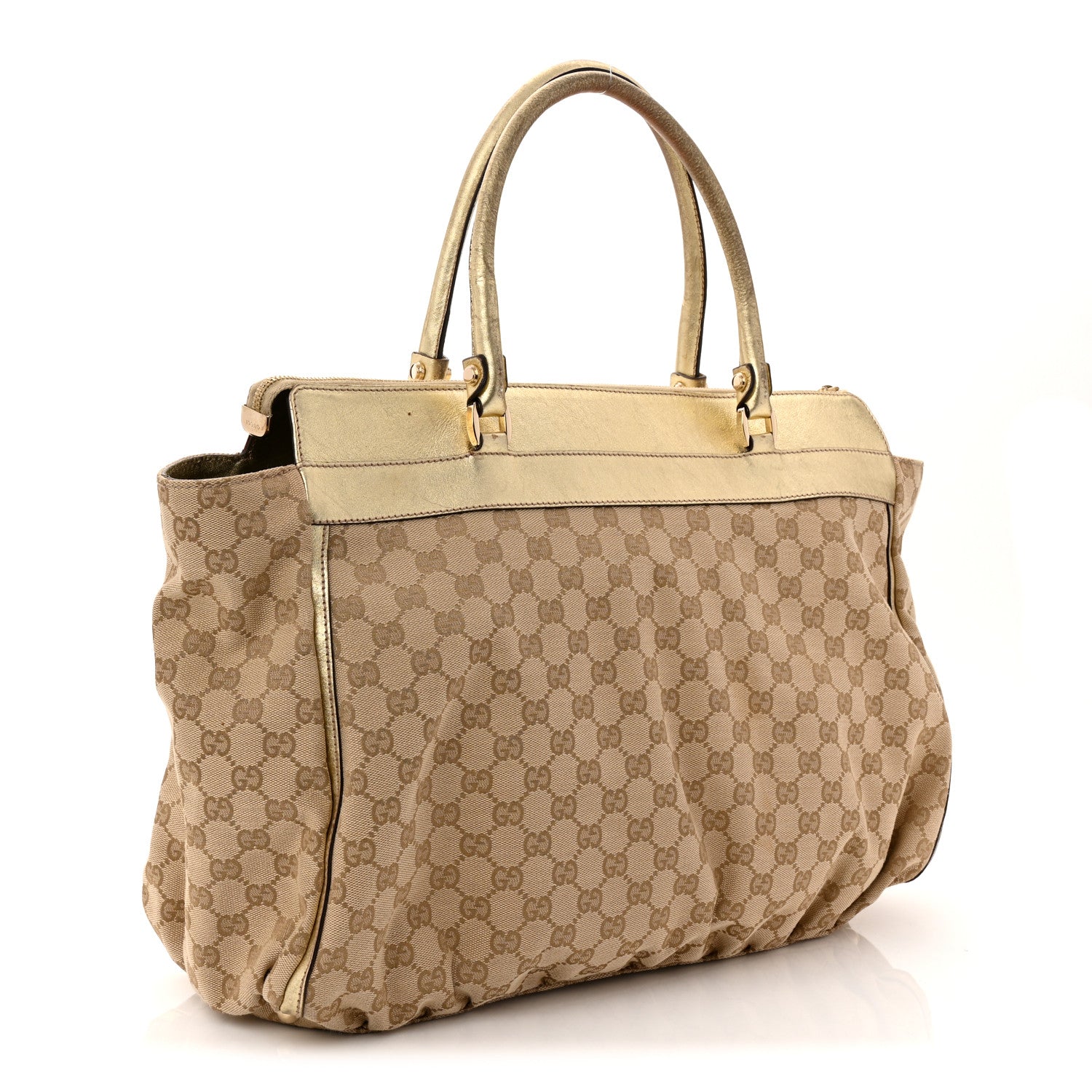 Gucci Monogram D Gold Large Tote Metallic Gold 1771995 – FASHIONPHILE