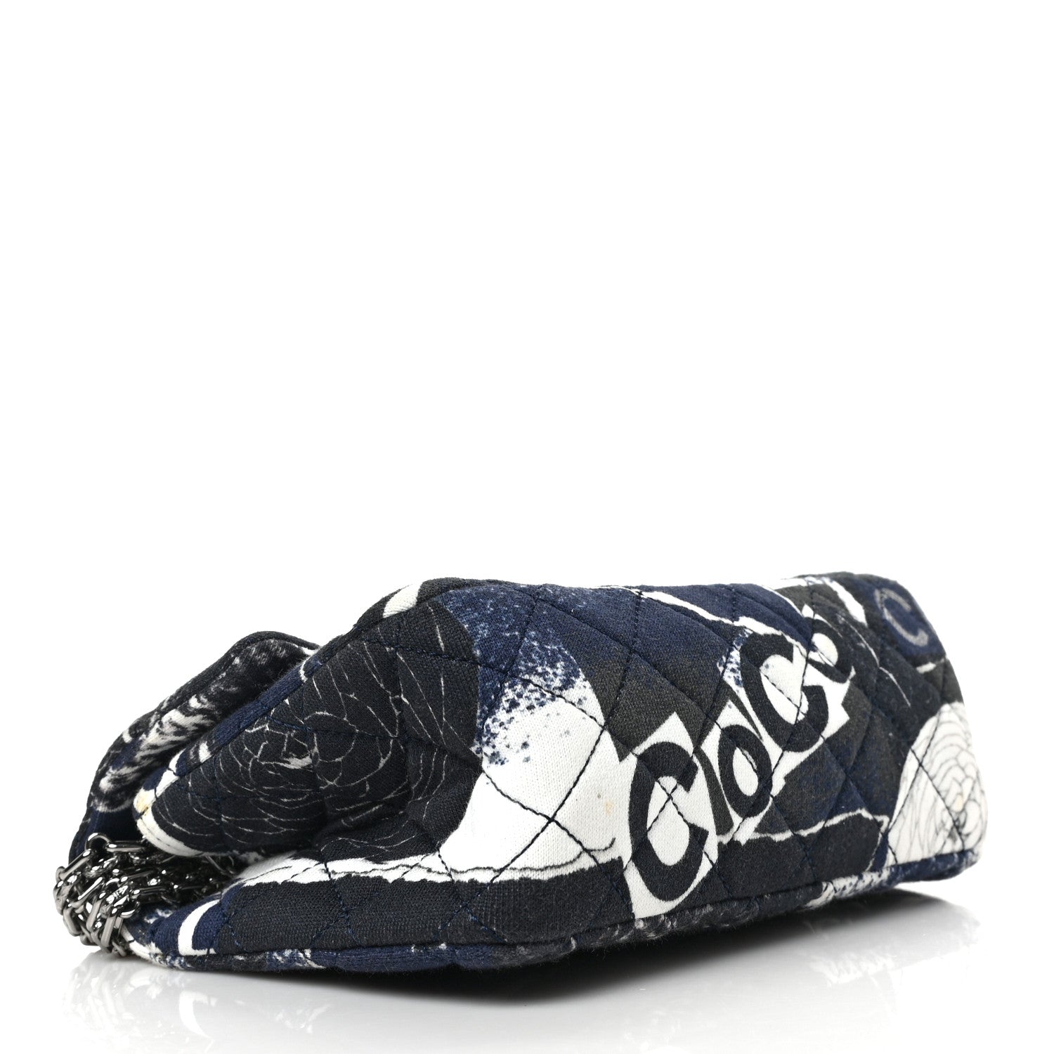 Chanel Jersey Quilted Graffiti Reissue Mini Flap Navy Blue 4 of 9