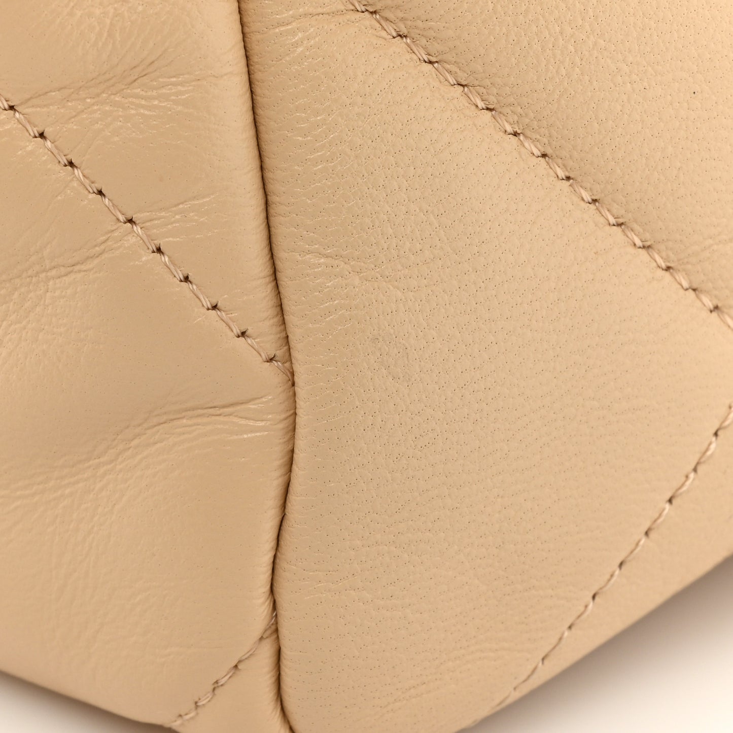 Goatskin Quilted Large Chanel 19 Flap Beige