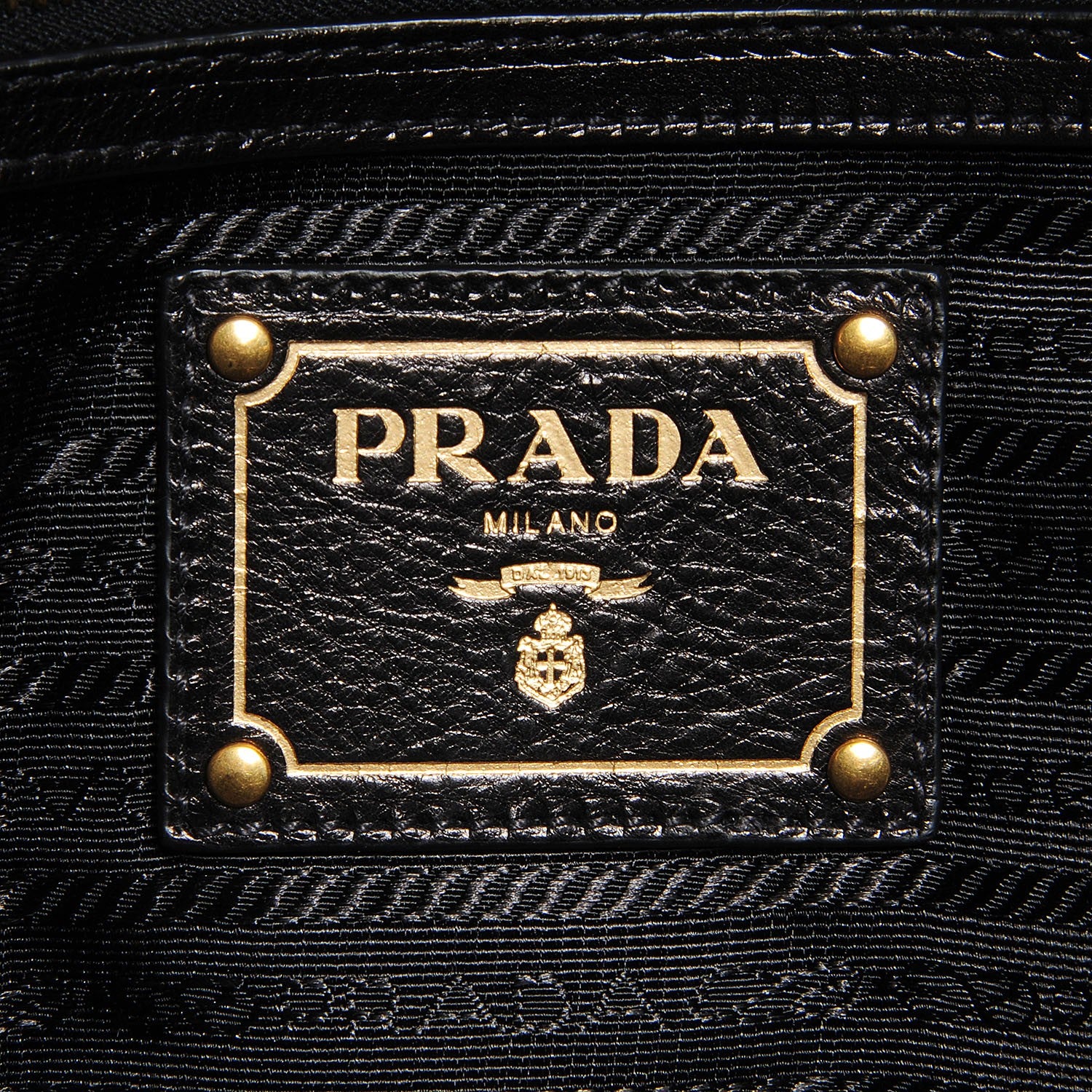 Prada Glace Calf Studded Tote Nero Black 6 of 11
