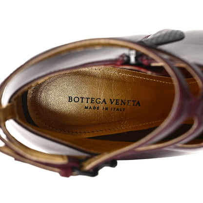 Bottega Veneta Gleam Calfskin Ankle Strap Mid Heel Booties 38.5 Barolo 7 of 7