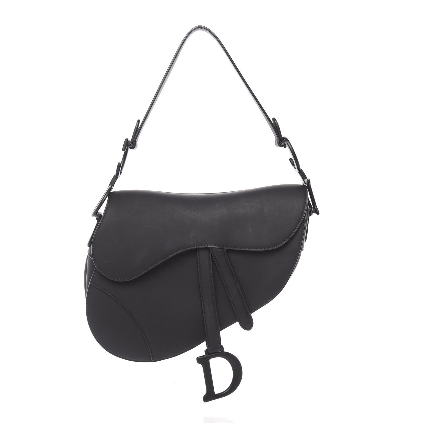 Ultra Matte Calfskin Saddle Bag Black