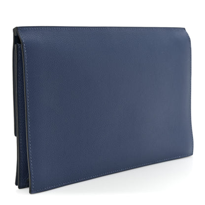 Hermes Evercolor Matte Alligator Multiplis Clutch Bleu Brighton Bleu Marine 3 of 13