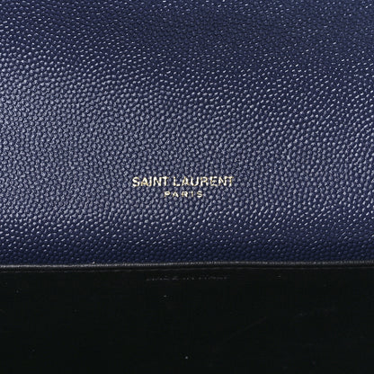 Saint Laurent Grain De Poudre Monogram Uptown Chain Wallet Blue Charron 7 of 15