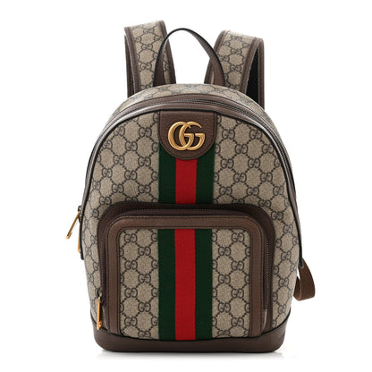 Gucci GG Supreme Monogram Calfskin Web Small Ophidia Day Backpack Beige Ebony New Acero 1 of 10
