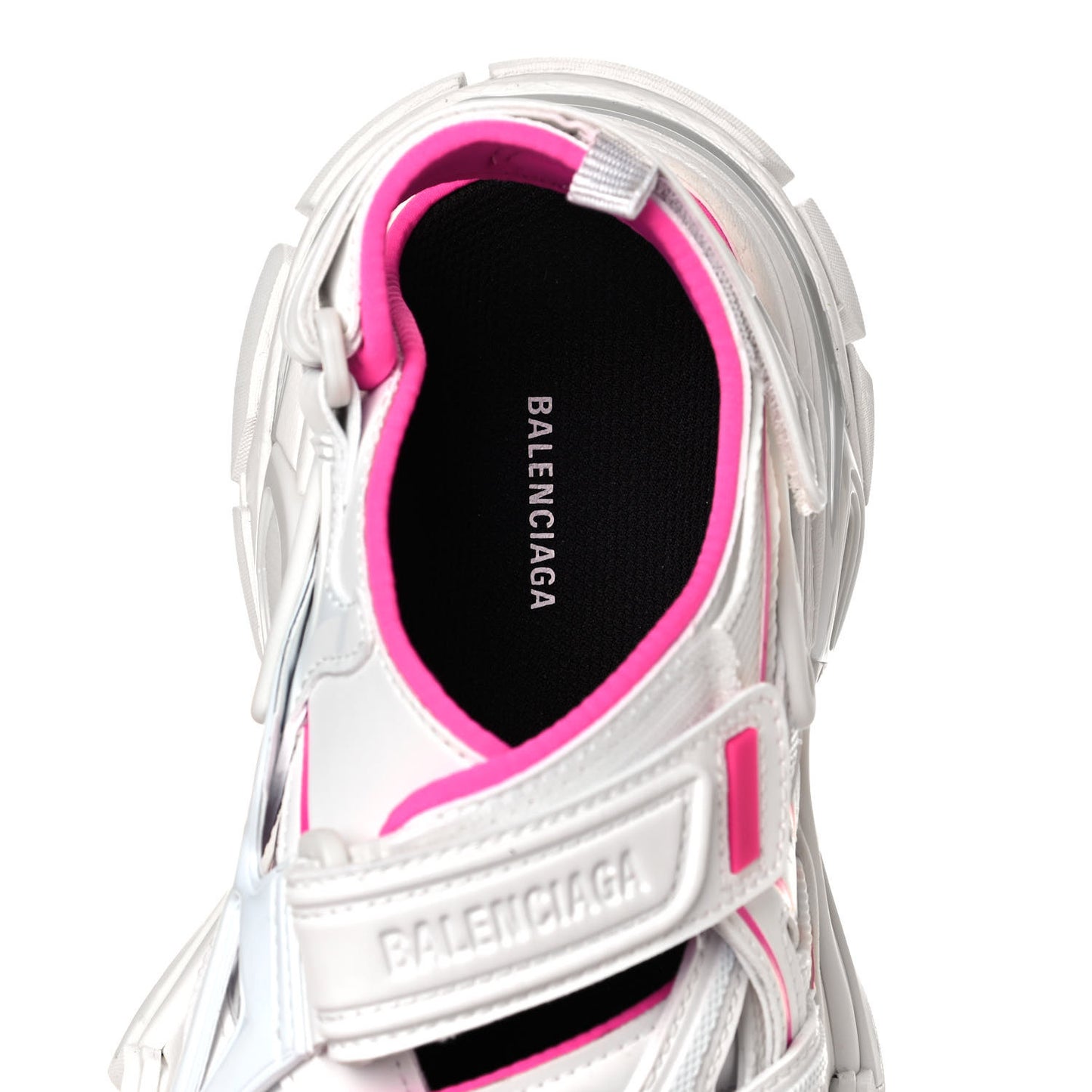 Rubber Neoprene Bi-Color Womens Track Sandals 37 White Fluo Pink