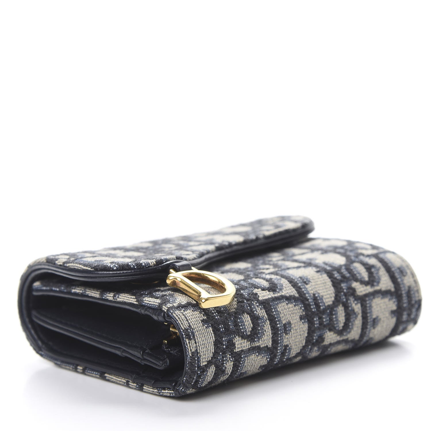 Christian Dior Oblique Saddle Lotus Wallet Blue 4 of 10