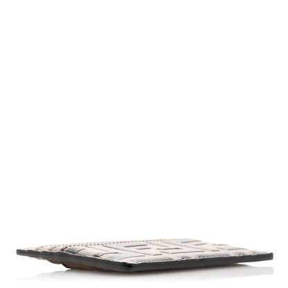 Fendi Vitello Cruise Bi-Color FF 1974 Embossed Card Holder Maya Black 4 of 9