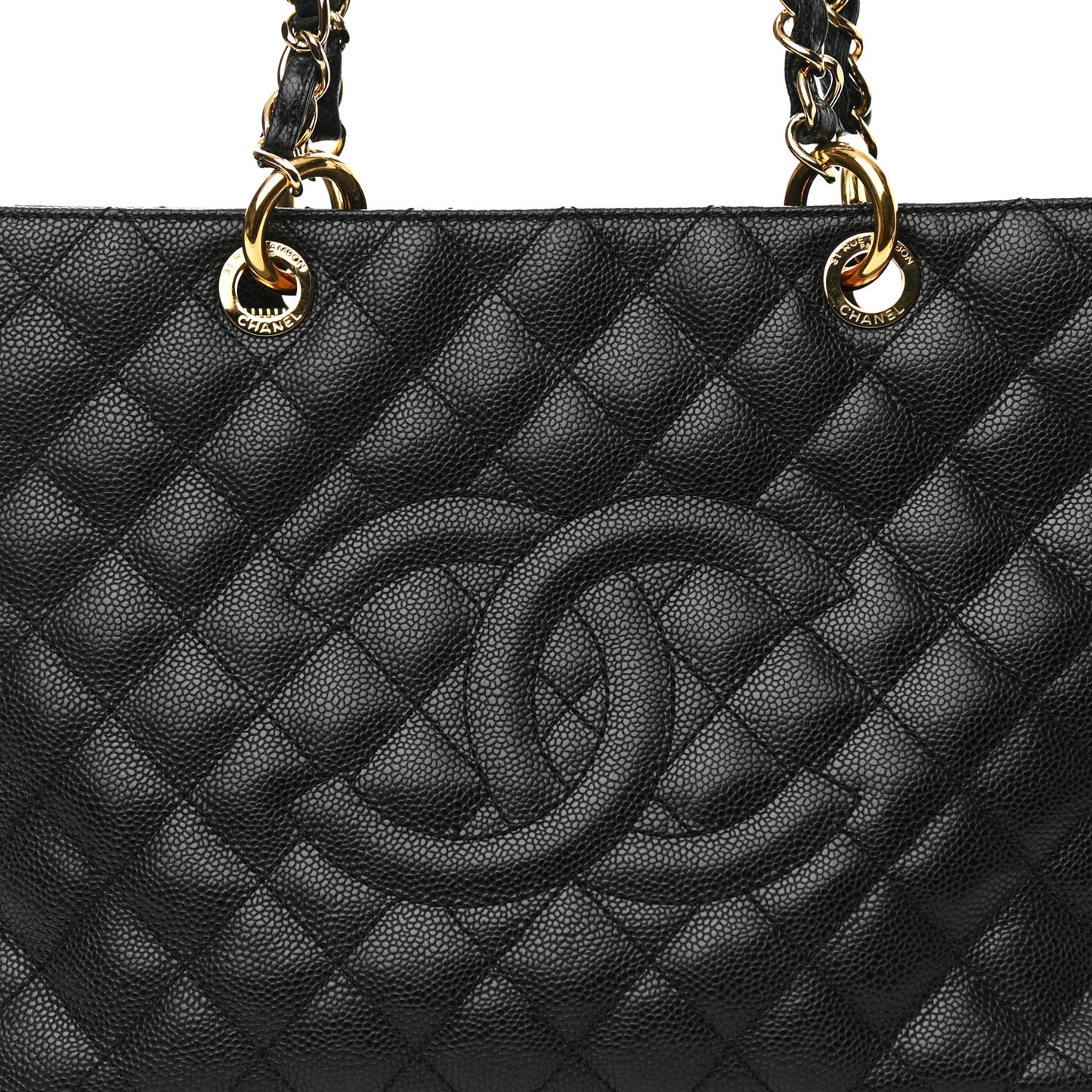 Caviar Quilted Grand Shopping Tote GST Black