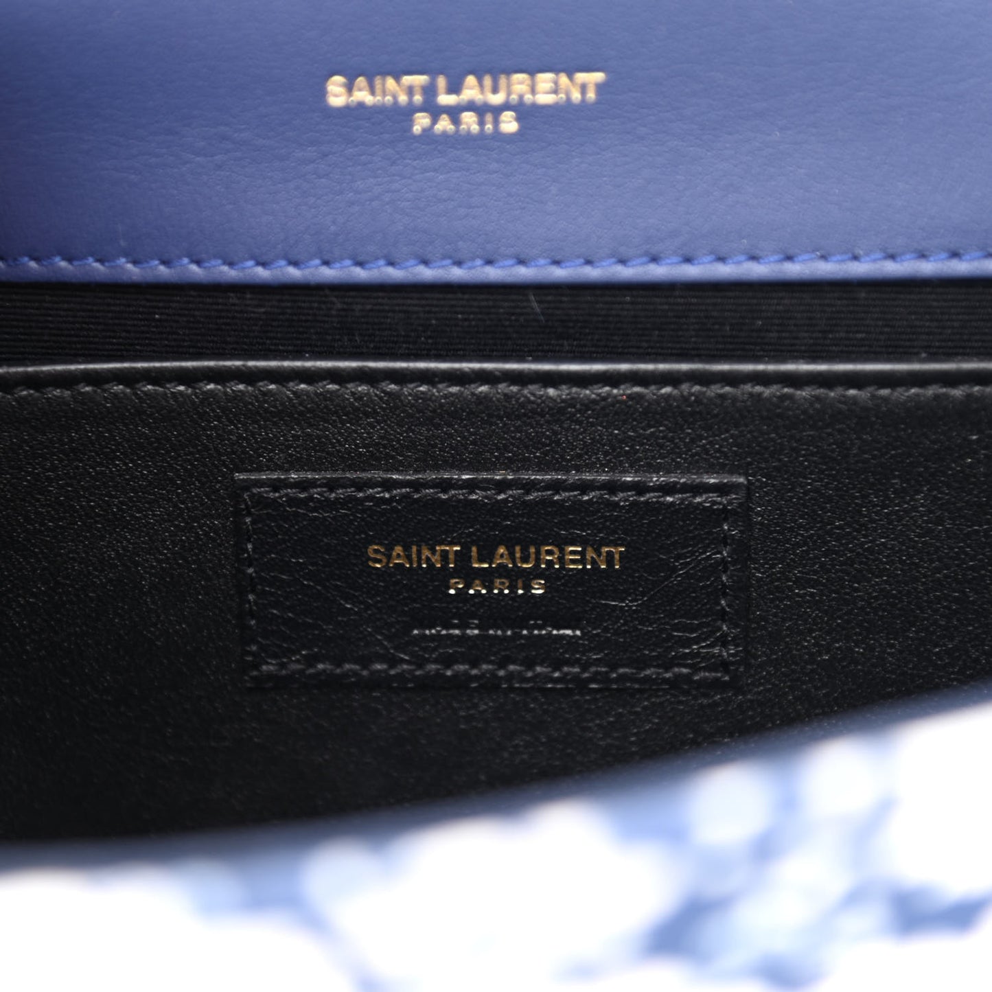 Canvas Small Monogram Hibiscus Print Kate Satchel Blue