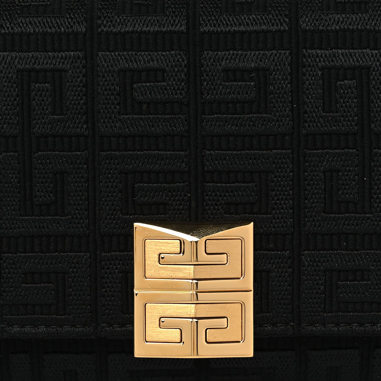 Embroidered Canvas 4G Wallet on Chain Black