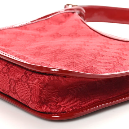 Gucci Patent Monogram Shoulder Bag Red 10 of 10