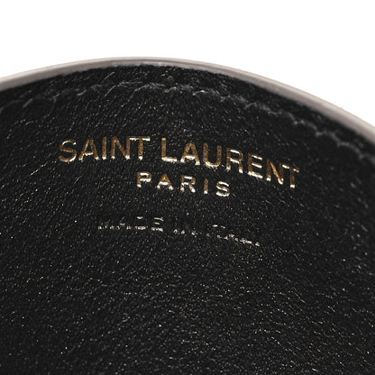 Saint Laurent Grain De Poudre Matelasse Chevron Monogram Credit Card Case Fog 6 of 11