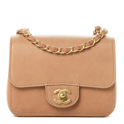 Chanel Grained Calfskin Mini Square Classic Pure Flap Brown 1 of 12