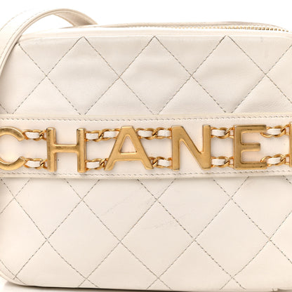 Chanel Calfskin Quilted Enchained Camera Case Bag White 8 of 18