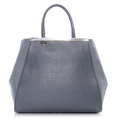 Fendi Vitello Elite Large 2Jours Tote Grigio Grigio Chiaro 1 of 9