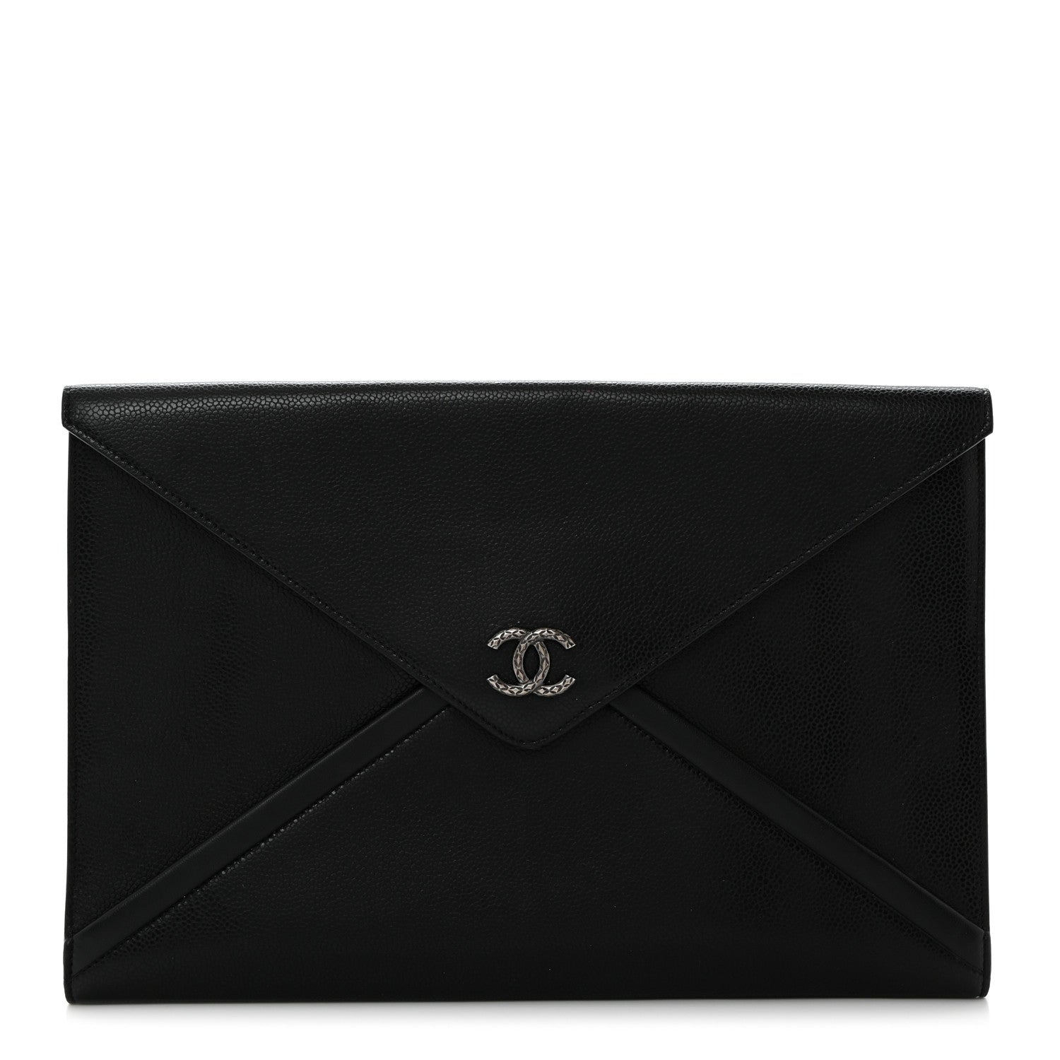 Chanel Grained Calfskin Cocomail Envelope Clutch Black 1 of 9