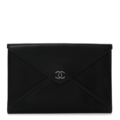 Chanel Grained Calfskin Cocomail Envelope Clutch Black 1 of 9