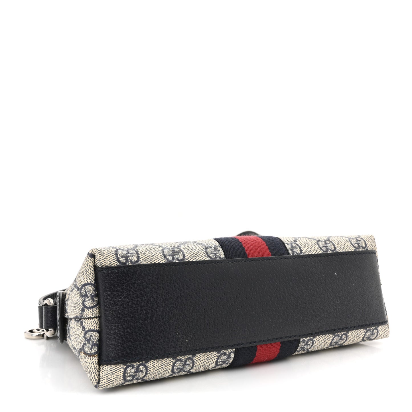 GG Supreme Monogram Textured Dollar Calfskin Web Small Ophidia Dome Shoulder Bag Beige Blue